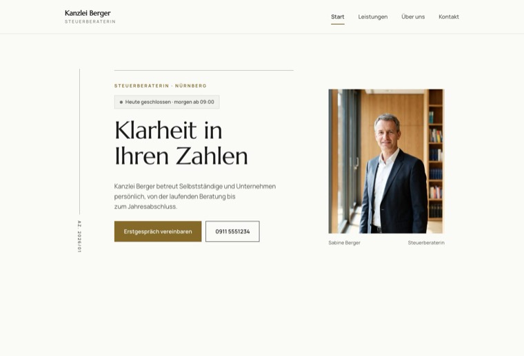 Design kanzlei-serioes: seriös, vertrauensvoll
