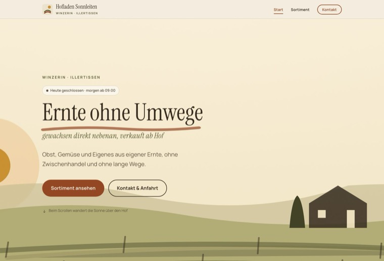Design sonnig-erdig: sonnig, erdig, illustrative Landschaft