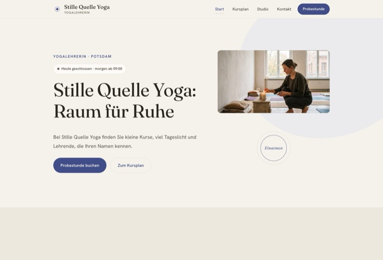 Design still-zentriert: ruhig, sanft, viel Raum