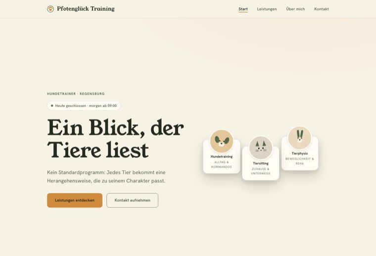 Design tier-nah: warm, freundlich, verspielte Icons