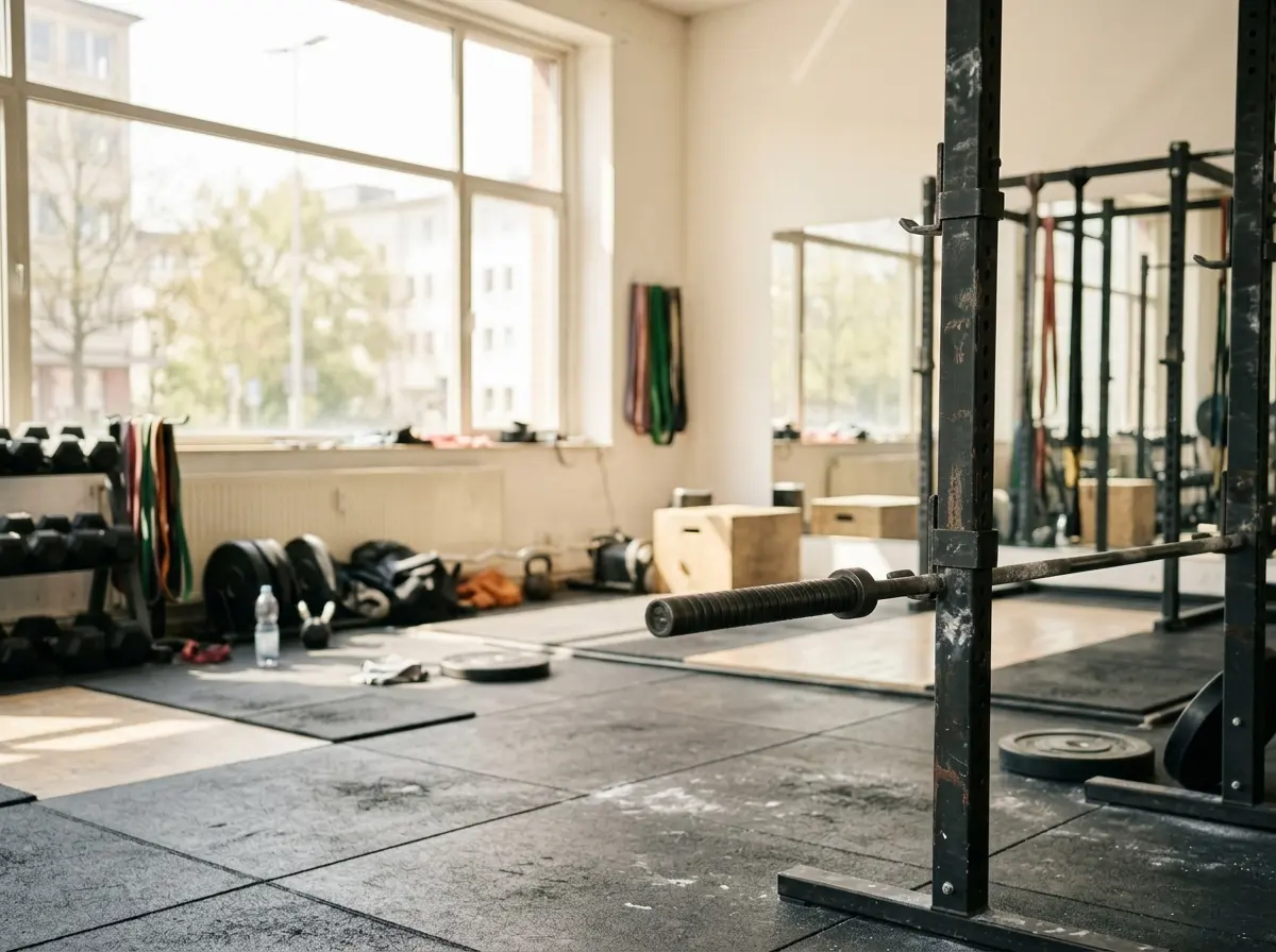 Der Trainingsraum in Mannheim, aufgeräumt und einsatzbereit