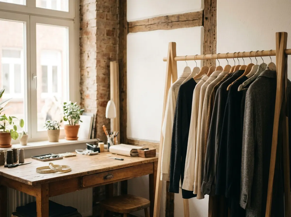 Der Atelier-Raum in Münster, aufgeräumt und bereit für die nächste Sichtung