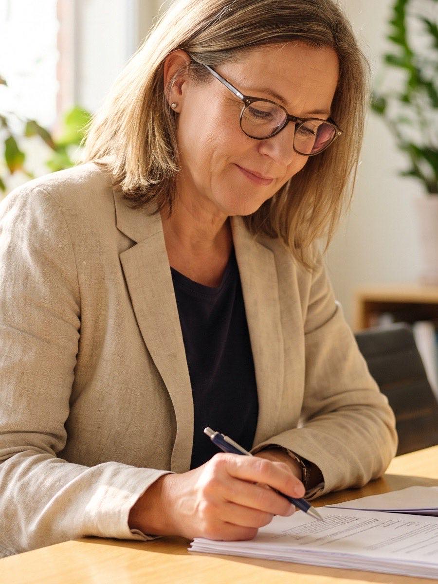 Sabine Berger bei der Arbeit