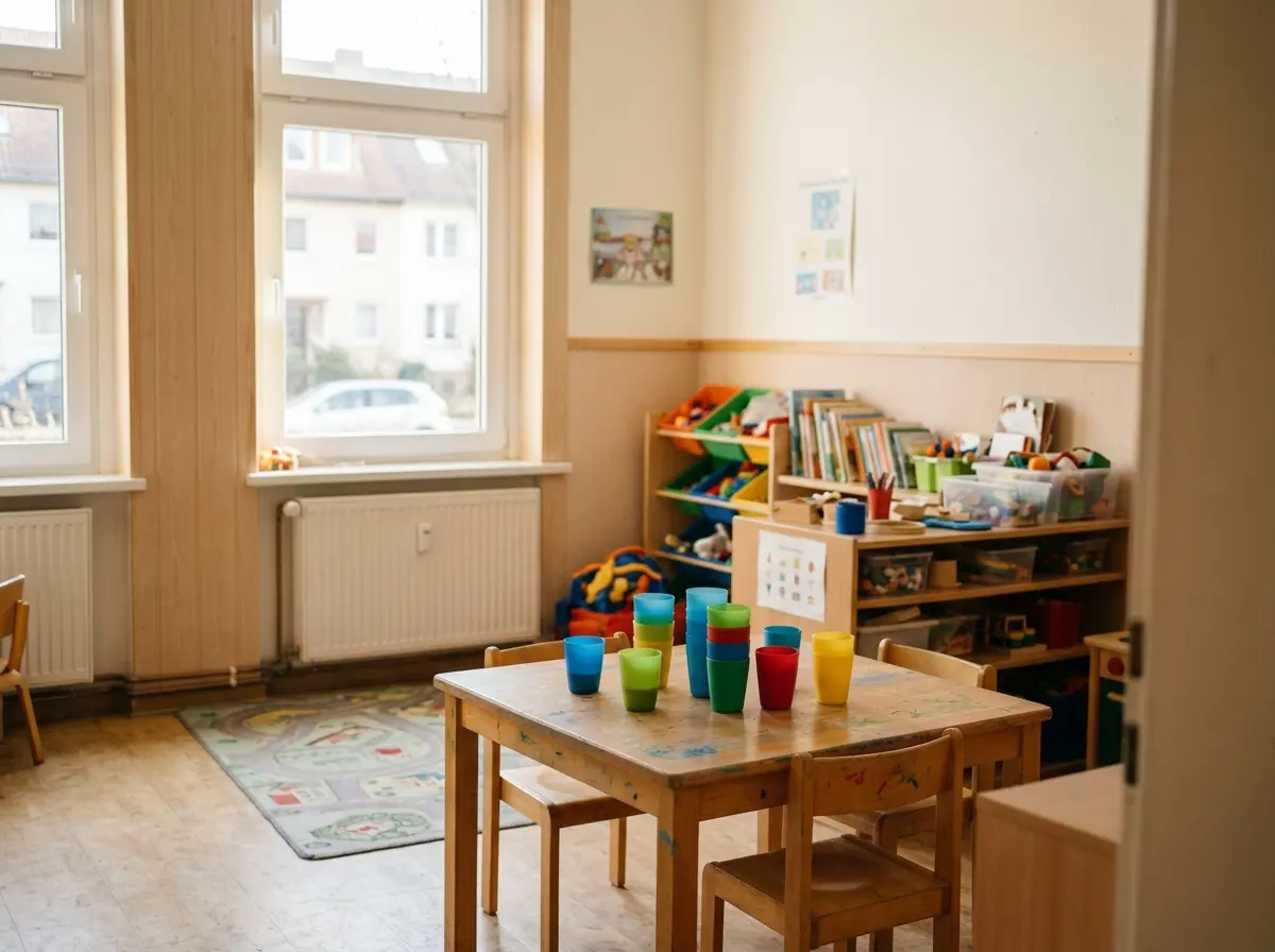 Betreuungsraum, aufgeräumt und in Tageslicht